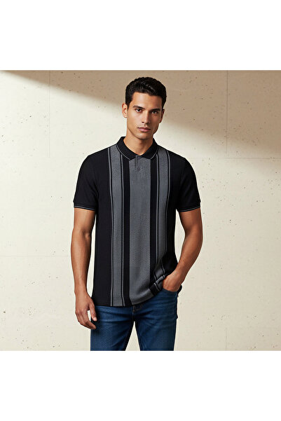 FAV Men Short Sleeves Striped Polo T-shirt