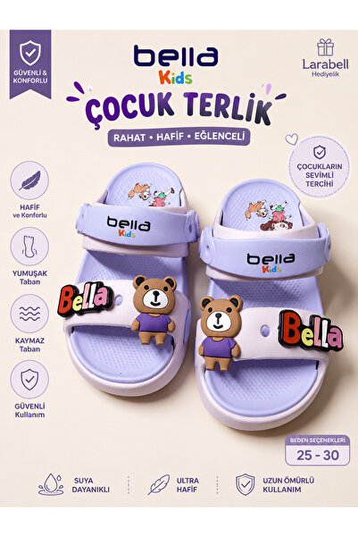 Akınal Bella صنادل إيفا للأطفال بتفاصيل زخرفية، مناسبة للمسبح والبحر، مقاسات ...