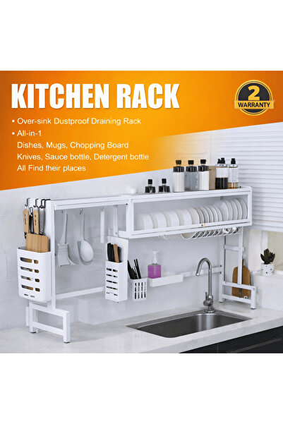 Generic Over Sink Kitchen Rack Dish Drying Rack Organizer with Holders