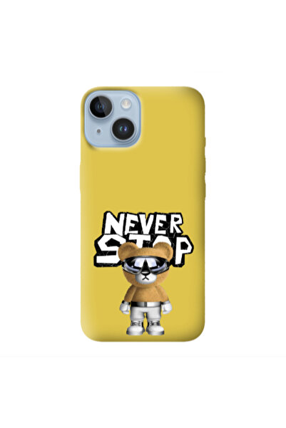 Other Apple iPhone 14 Plus Never stop Yellow Colored Silicone TPU Θήκη