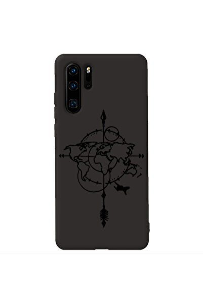 Other Huawei P30 Pro Old Map Black Colored Silicone TPU Θήκη