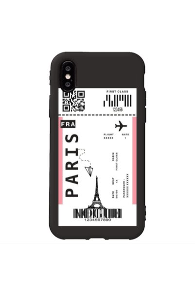 Other Apple iPhone Xs Max Paris FRA Black Colored Silicone TPU Θήκη