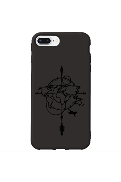 Other Apple iPhone 7 Plus Old Map Black Colored Silicone TPU Θήκη