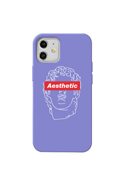 Other Apple iPhone 12 Aesthetic Purple Colored Silicone TPU Θήκη