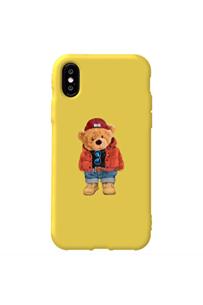 Other Apple iPhone Xs Max Bear in a hat Yellow Colored Silicone TPU Θήκη