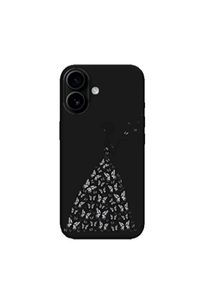 Other Apple Iphone 16 plus Butterfly Girl Black Colored Silicone TPU Θήκη