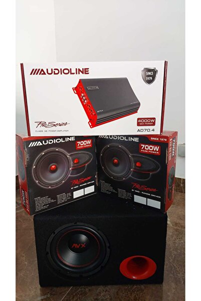Audioline PROFESYONEL Paket Hazır Sistem 1 Takım 20 cm MİD + 70.4 AMFİ + 30 c...