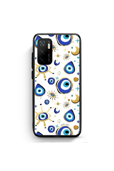 Other Xiaomi Poco M3 Pro Gold evil eye beads Black Glossy Θήκη