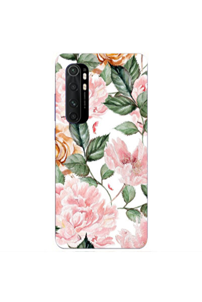 Other Xiaomi Mi Note 10 Lite Pink rose and laves Transparent Silicone TPU Θήκη