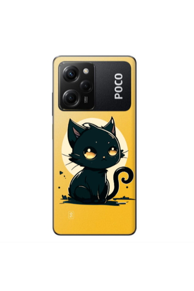 Other Xiaomi Poco X5 Pro Black Cat Transparent Silicone TPU Θήκη
