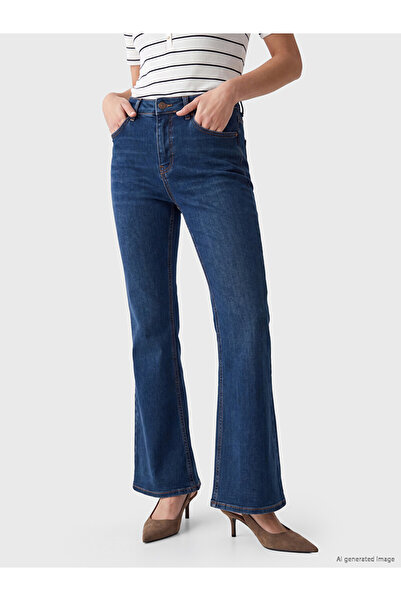 LC Waikiki LCW Jeans İndigo Flare Kadın Jean Pantolon