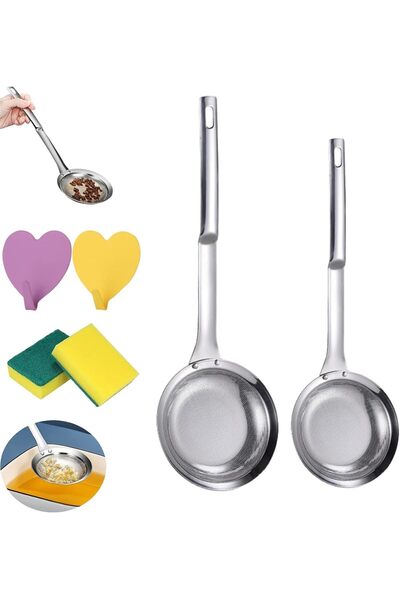 Arabest Fine Mesh Stainless Steel Colander,Strainer Scoop with Handle,Sieve,3...