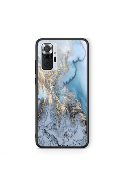 Other Xiaomi Redmi Note 10 Pro 4G Marble Gold Design Black Glossy Θήκη