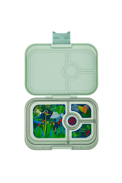 YumBox Πανίνο Δοχείο Φαγητού 4 Θέσεων - Πράσινο Φασκόμηλο / Θήκη Ζούγκλας