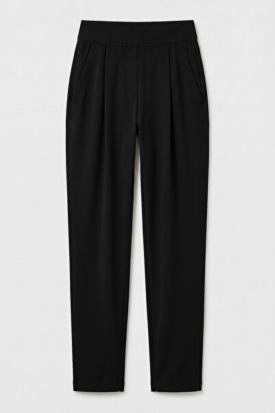 TOMMY LIFE Black Comfortable Fit Women's Trousers with Hidden Pocket Detail -...