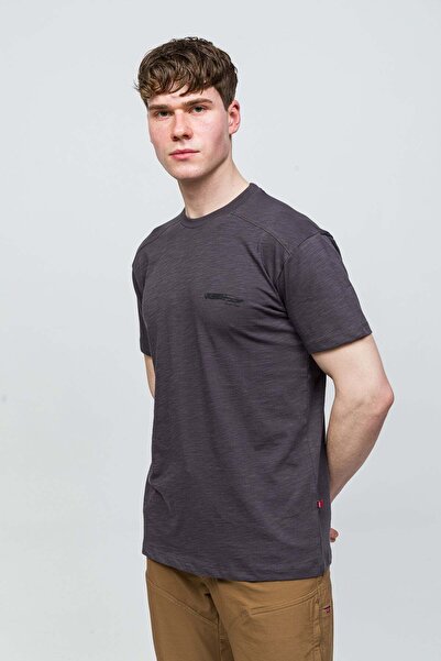 Bushcraft T-Shirt %100 Pamuk Printed - Antrasit