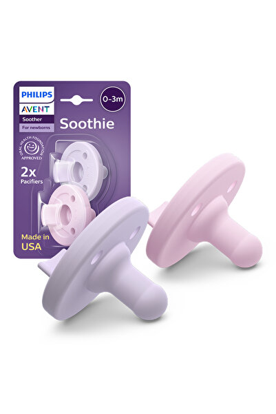 Philips Avent Soothie Emzik, %100 Silikon, 0-3 Ay, BPA İçermez, Lila & Pembe,...