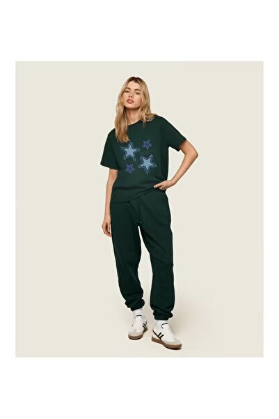 ZİYMO Women's Star Printed Oversized T-Shirt