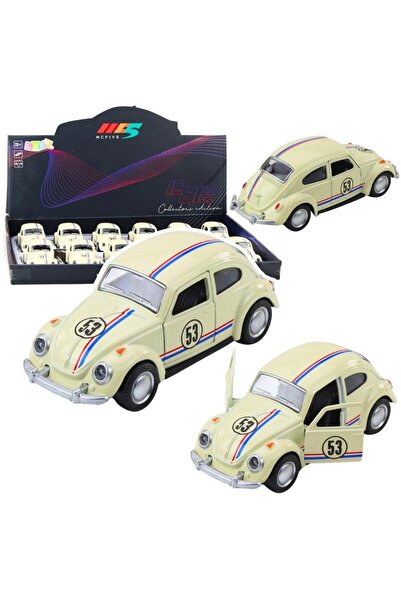 LeanToys Volkswagen Beetle metalic 1:32 bej, tracțiune pull-back, uși care se...