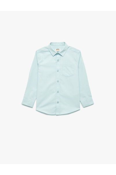 Koton Spread Collar Cotton Basic Shirt