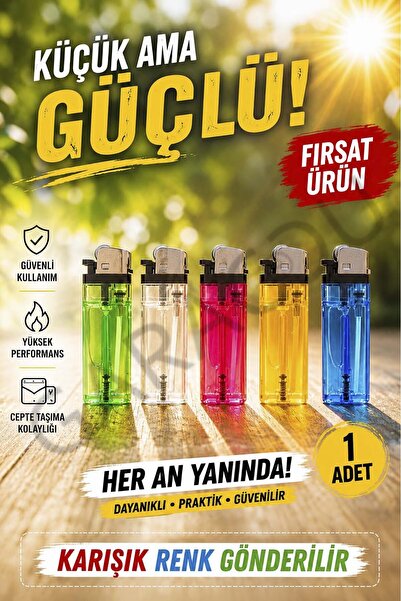 garaccu Şeffaf Taşlı Çakmak Doldurulabilir 1 Adet