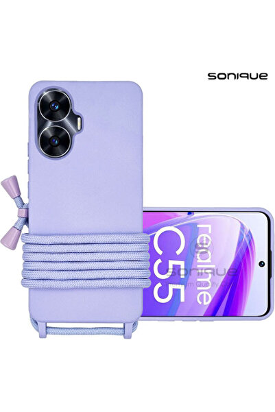 Other Sonique Back Cover Silicone 0.5mm with Strap Lilac (Realme C55)