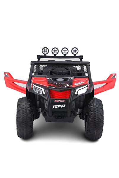 JHT Mașină electrică pentru copii, Telecomandă 2.4G, Roți rezistente cu suspensie, Motoare 4x38W, Baterie 12V7Ah, cu lumini LED, USB, MP3, Bluetooth, Centură de siguranță, Roșu