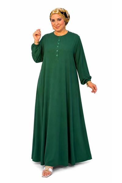 Ferace Women's Plus Size Buttoned Babanne Dress