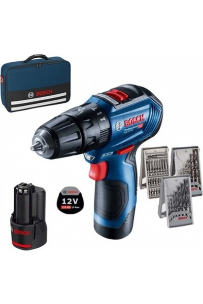 Bosch Gsb 12V-30 Akülü Darbeli Vidalama + 39 Parça Seti