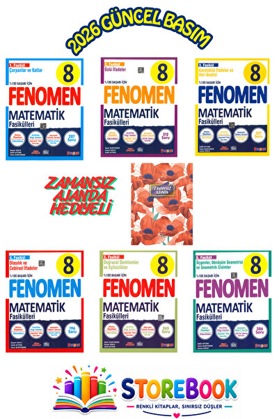 Fenomen Yayıncılık 8.Sınıf Matematik Fasikülleri 6 Fasikül Zamansız Ajanda He...