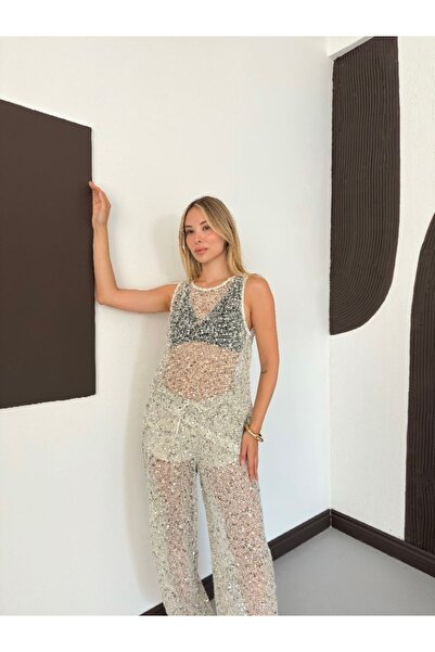 Ekim Store Bluza i pantalone sa svetlucavim kamenčićima, dupli set
