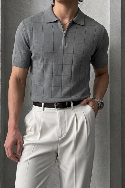 Maccali Tricou pentru bărbați, cu dungi, croială relaxată, din tricotaj, cu g...