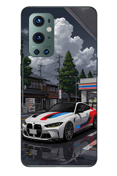 FLAMENKO One Plus 9 Pro Uyumlu BMW Desenli Şeffaf Telefon Kılıfı