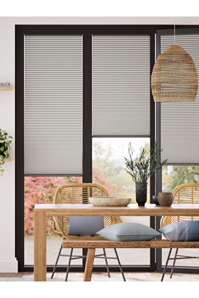nebudeco Krem Plise Perde Cam Balkon Perdesi