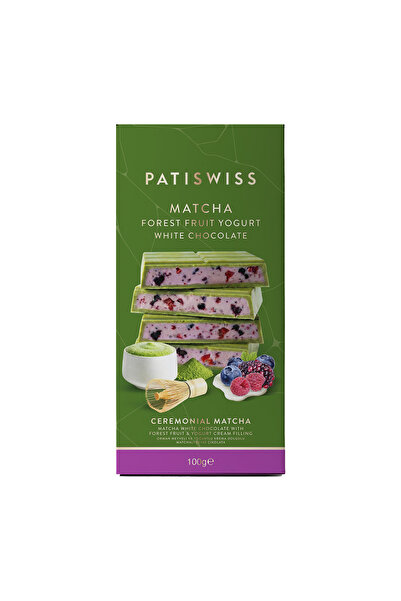 Patiswiss Orman Meyveli ve Yoğurtlu Krema Dolgulu Matchalı Beyaz Çikolata, 100G