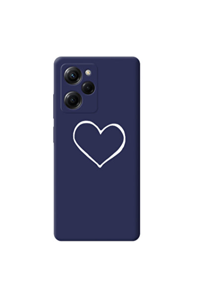 Other Xiaomi Poco X5 Pro White heart Dark blue Colored Silicone TPU Θήκη