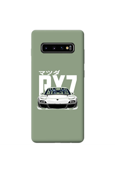 Other Samsung S10 Car Rx7 Light Green Colored Silicone TPU Θήκη