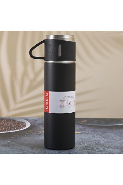 Elista Stainless Steel Thermos with Cup 500 ml |   Leak-Proof Lid, 12-Hour Ho...
