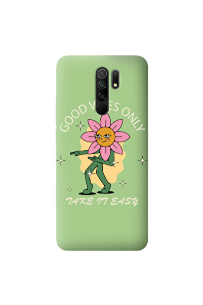 Other Xiaomi Redmi 9 Good Vibes Only Light Green Colored Silicone TPU Θήκη