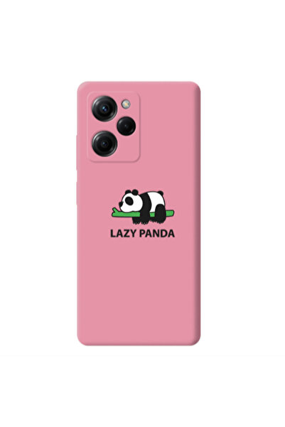 Other Xiaomi Poco X5 Pro Lazy panda Pink Colored Silicone TPU Θήκη