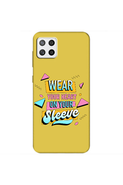 Other Samsung A22 5G Wear Your Heart Yellow Colored Silicone TPU Θήκη