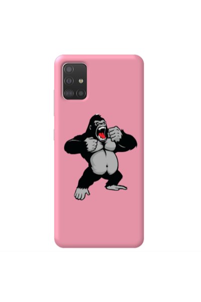 Other Samsung A51 Angry Gorilla2 Pink Colored Silicone TPU Θήκη