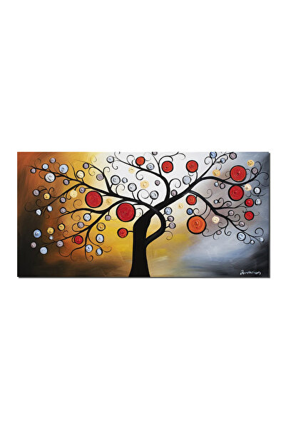artnova Tablou Copacul vietii, bucurie, pictat manual 140x70cm ulei panza in ...