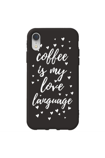 Other Apple iPhone Xr Coffe is my love language Black Colored Silicone TPU Θήκη