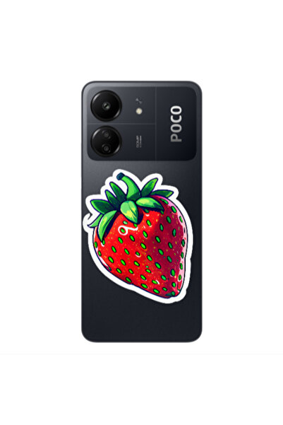 Other Xiaomi Poco C65 strawberry Transparent Silicone TPU Θήκη