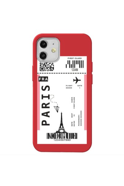Other Apple iPhone 12 Paris FRA Red Colored Silicone TPU Θήκη