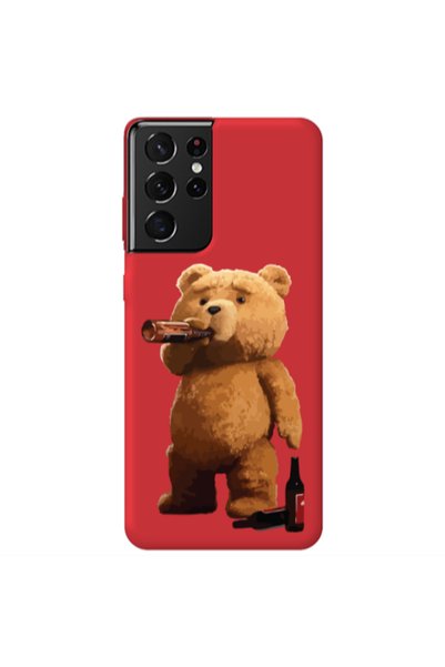Other Samsung S21 Ultra Beer Time Red Colored Silicone TPU Θήκη