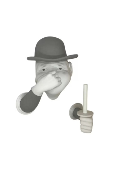 TIGEA Accessories 3D Human Figure Toilet Paper Holder – Fun Bathroom Decor Gray