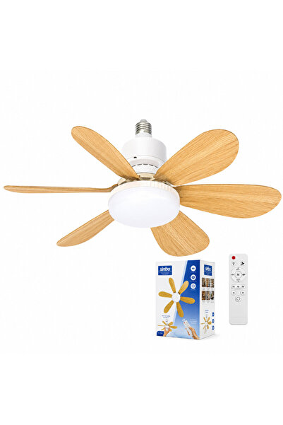 TTT Tavan Vantilatörü ve LED Avize - Uzaktan Kumandalı - 6 Kanatlı - 52 cm