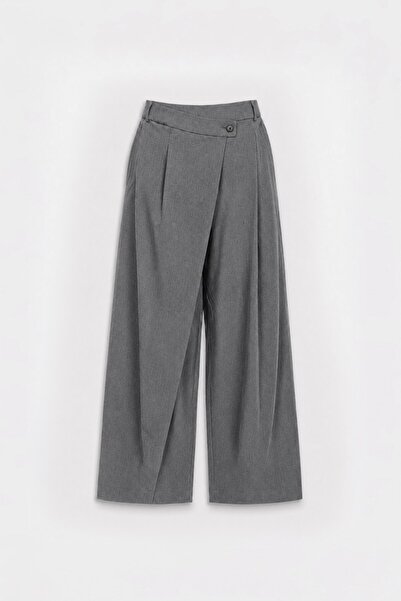 VAMOSCLO Balloon Fit Fabric Trousers Anthracite